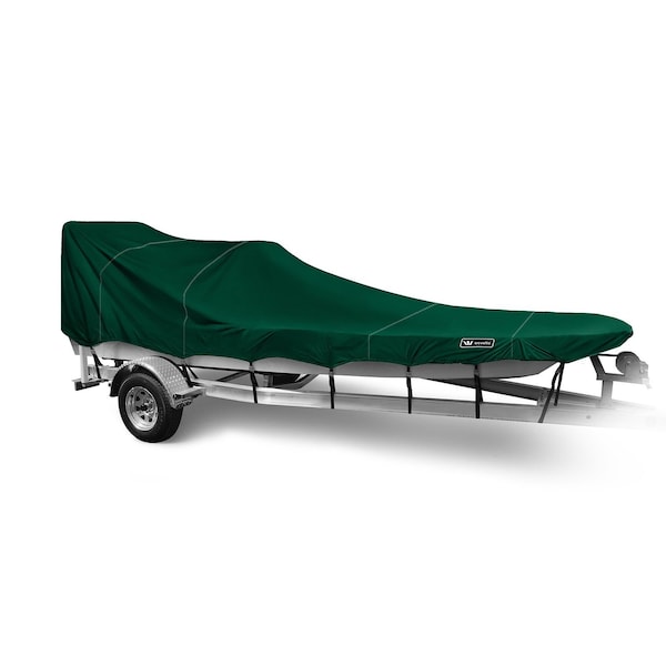 Eevelle Boat Cover V HULL FISHING Center Console, Poling Platform w/ Outboard 14ft 6in L 96in W Green SFVCCP1496B-HTR - main